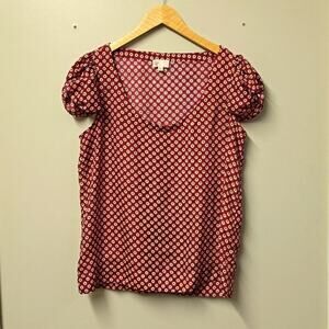 Large Poly Print Top Short Sleeve - Red Tomatoes